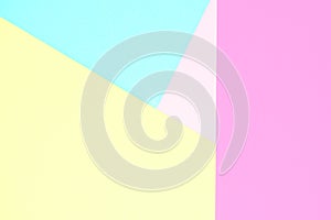 Abstract pastel coloured paper texture background. Minimal geometric shapes and lines in pastel colours.