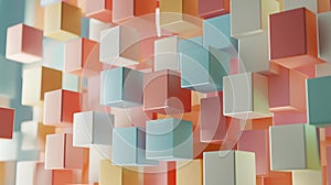 Various colors abstract pastel cube background collection