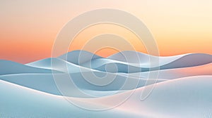 Abstract Pastel Landscape with Rolling Hills