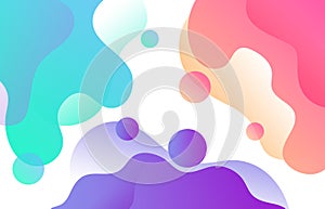 Abstract Pastel Multi Coloured liquid fluid blob background with dots