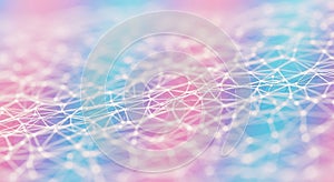 Abstract pastel network background with interconnected nodes and lines