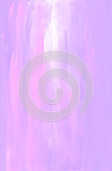 Abstract pastel pink, lavender and white background. Brush strokes on paper. Hand painted