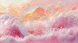 Abstract Pastel Pink and Orange Bubblescape