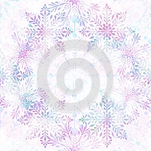 Abstract Pastel Snowflake Winter Print