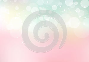 Abstract pastel sweet color blurred background with bokeh and glitter