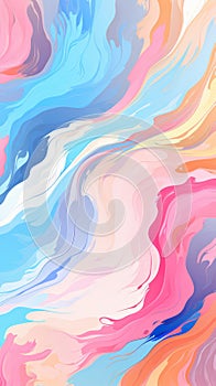 Abstract Pastel Swirls - Gentle Waves of Pink, Blue, and Peach for Artistic Backgrounds. fluid composition. Art banner.