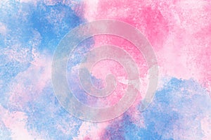 Abstract pastel watercolor background - Blue sky and pink pastel watercolor