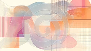 Abstract Pastel Waveforms Geometric Design