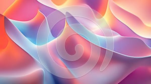 Abstract pastel waves creating fluid soft colorful background
