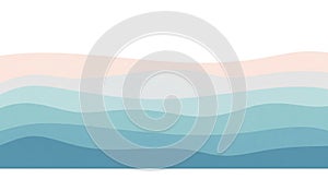 Abstract Pastel Waves Pattern with Gradient Shades of Blue and Peach