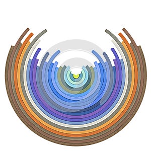 Abstract pastels circles lines arranged as rainbow spectrum