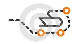 Abstract Path with Connected Nodes Icon, vector design Generative AI