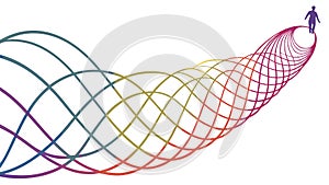 Abstract Path of Flowing Lines, Dynamic Journey Concept, vector design Generative AI