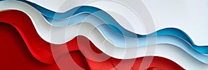 Abstract Patriotic Waves in Red, White, and Blue