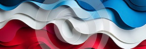 Abstract Patriotic Waves in Red, White, and Blue