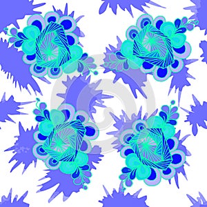 Abstract pattern background drawn geometric leaf seamlesse
