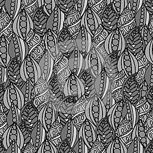 Abstract pattern background drawn geometric leaf seamlesse