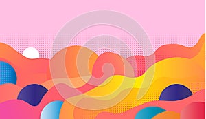 Abstract pattern background. Vector creative pattern texture. Color wave template presentation design with green, blue