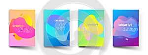 Abstract pattern backgrounds, modern liquid color gradients and cover title templates. Vector geometric pattern graphic design photo