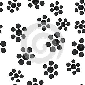 Abstract Pattern of black flowers