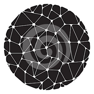 Abstract pattern of black geometric elements grouped in a circle