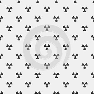 Abstract pattern. Black radiation signs on a white background. Irradiation. Dangerous area. Vector illustration in a flat style photo