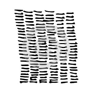 Abstract pattern with black vertical strokes and lines on white background. Hand-drawn scribbles. Vector background