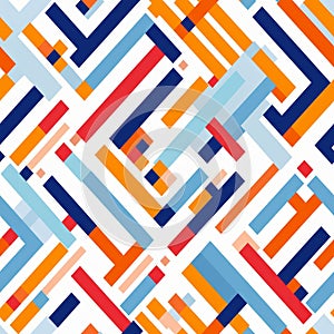 Abstract Pattern With Boldly Fragmented Lines In Vibrant Colors