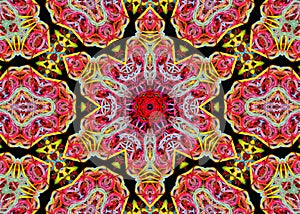 Abstract pattern of bright multicolored threads