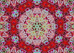 Abstract pattern of bright multicolored threads