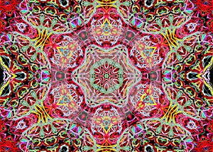 Abstract pattern of bright multicolored threads
