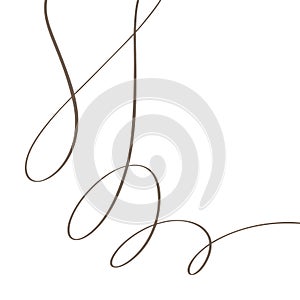 abstract pattern with brown geometric tangled line on white background for story. Stylish Vector doodle calligraphic