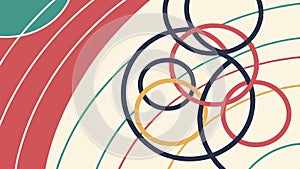 Abstract pattern with circles and lines in color design element vector design Generative AI