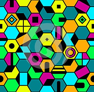 Abstract pattern with colorful geometric shapes