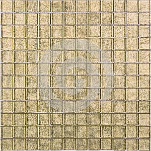 Seamless gold retro square glass Mosaic pattern. golden mosaic