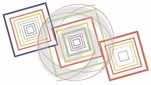 Abstract pattern of colorful overlapping squares vector design Generative AI