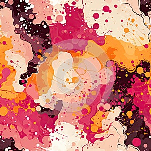 Abstract pattern with colorful splashes and inkblots (tiled)