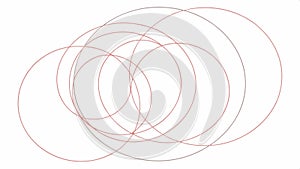 Abstract pattern of concentric and overlapping circular lines vector design Generative AI