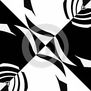 Abstract pattern with decorative geometric  elements. Black and white ornament. Modern stylish texture repeating. Great for