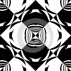 Abstract pattern with decorative geometric  elements. Black and white ornament. Modern stylish texture repeating. Great for