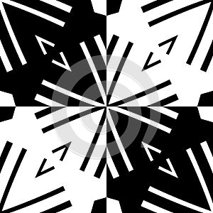 Abstract pattern with decorative geometric  elements. Black and white ornament. Modern stylish texture repeating. Great for