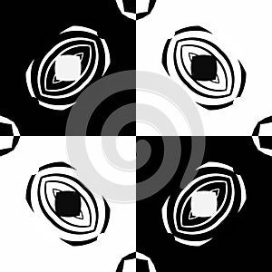 Abstract pattern with decorative geometric elements. Black and white ornament. Modern stylish texture repeating. Great for