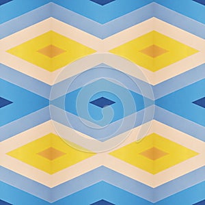 abstract pattern design with cuts of foamy in yellow and blue colors, background and texture