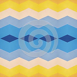 abstract pattern design with cuts of foamy in yellow and blue colors, background and texture