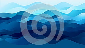 Abstract Blue Sea Waves Pattern Decorative Ocean Background
