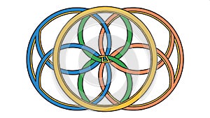 Abstract pattern featuring intricate interlocking rings geometry design vector design Generative AI