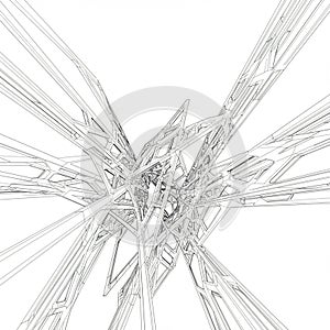 Abstract pattern featuring intricate, intersecting lines forming a dynamic, star-like