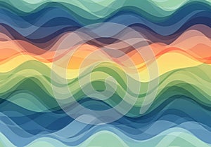 Abstract pattern featuring wavy, overlapping bands of color,