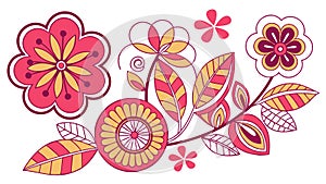 Abstract Pattern with Floral and Circular Motifs, vector design Generative AI