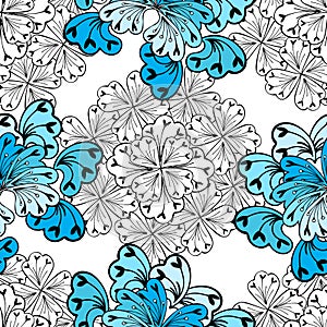 Abstract pattern with floral elements